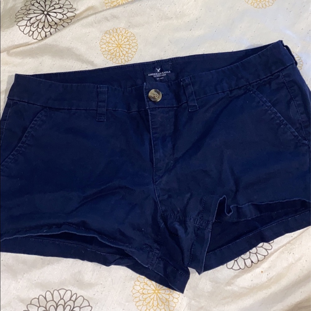 American eagle navy blue khaki shortie shorts